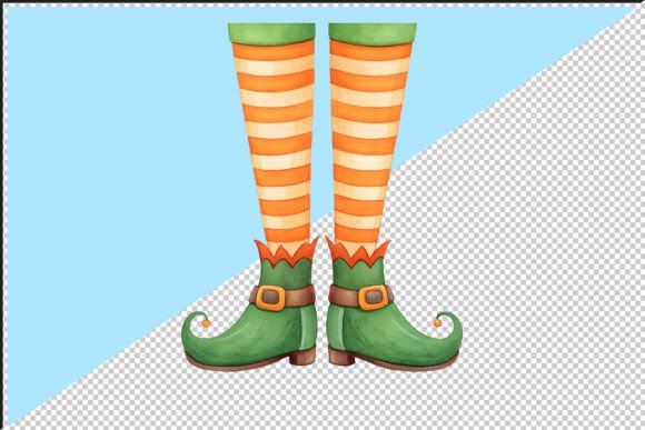Christmas Elf Legs PNG and Illustrations