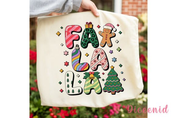 Fa La La Christmas Sublimation Design in Illustrations