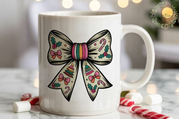 Festive Christmas Bow PNG Clipart for Modern Illustrations