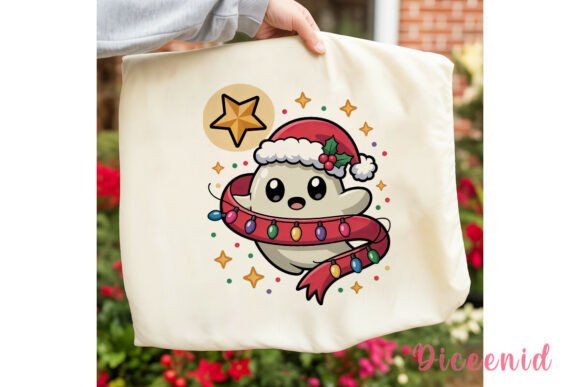 Festive Ghost Christmas PNG Clipart