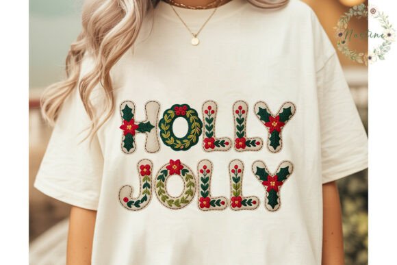 Holly Jolly Felt Christmas PNG Clipart for Illustrations