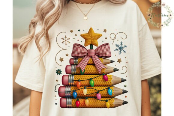 Knitted Pencil Christmas Tree PNG in Illustrations