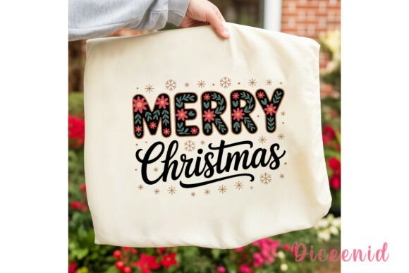 Merry Christmas Floral Glitter PNG: A Review for Handmade Illustrations