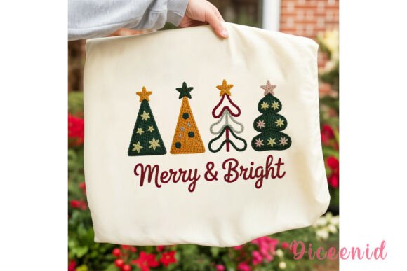 Punch Needle Christmas Trees PNG Clipart for Illustrations
