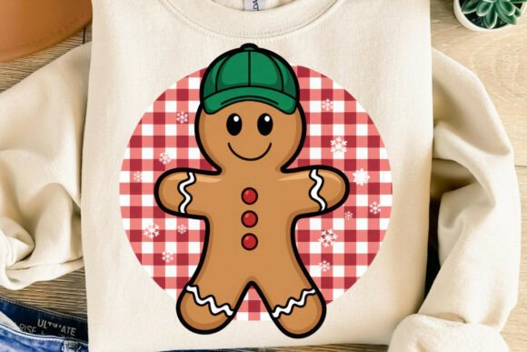 Retro Christmas Gingerbread Man Png Illustrations