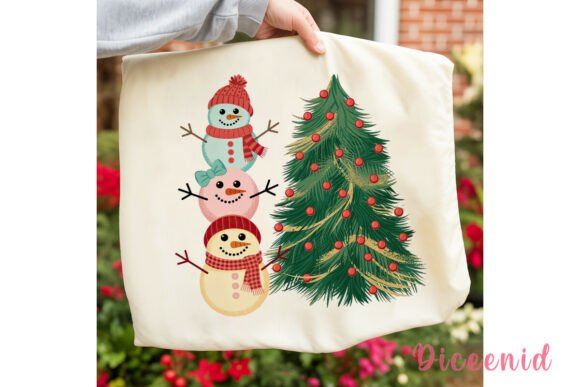Stacked Snowmen Christmas Tree PNG